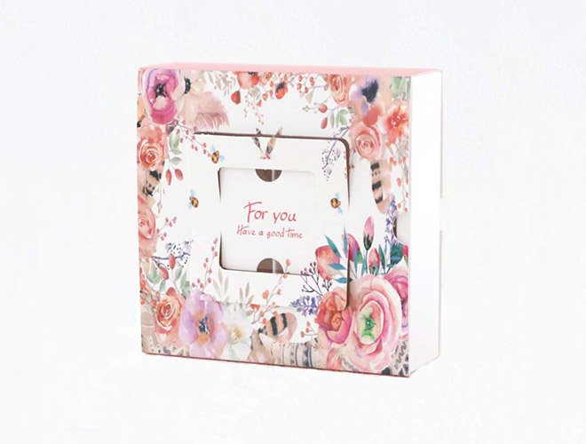 Customized Portable Pink Carton Food Pastry Dessert Packaging Box