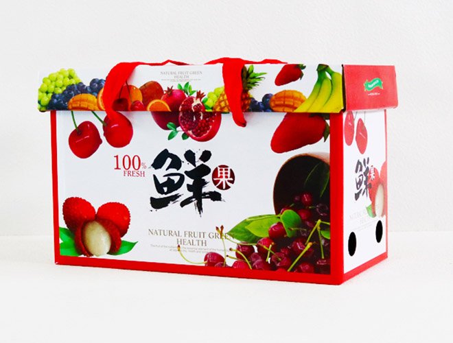 Fruit packaging corrugated gift box printed with "fresh fruit"