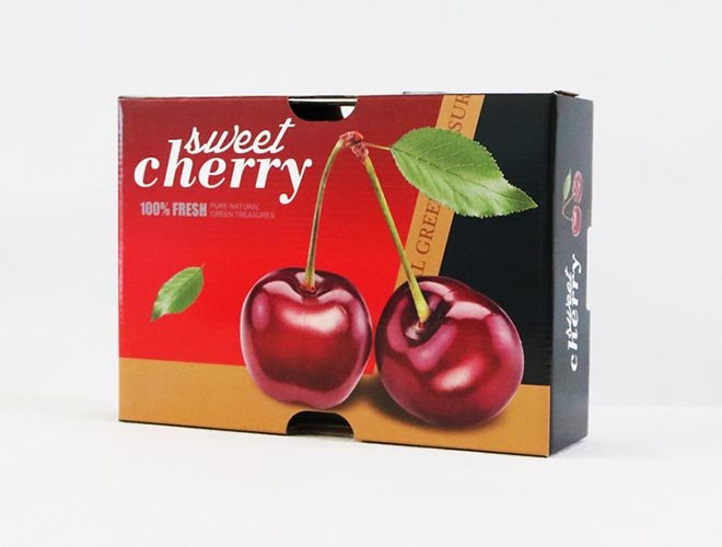 This is the corrugated packaging box of cherries