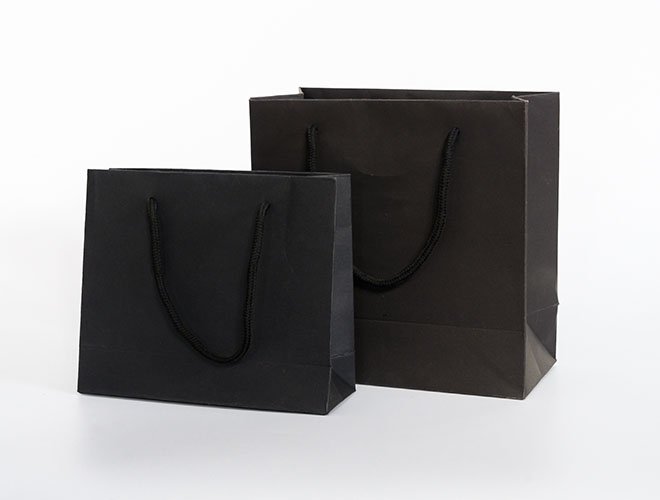 Custom high quality paper gift bag with black handle