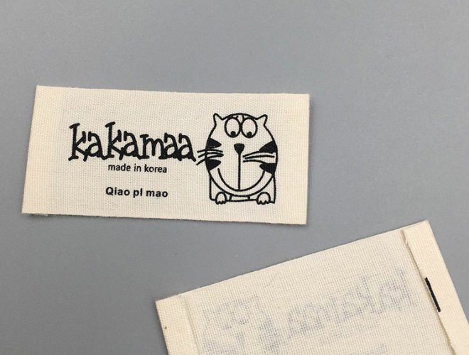 Natural white cotton tape printing silk screen wash label for children clothing