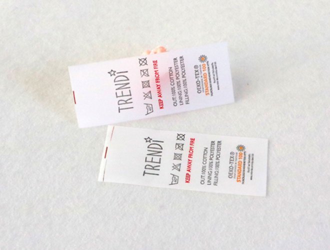 Custom OEKO Certified Baby Clothing Wash Attention Labels